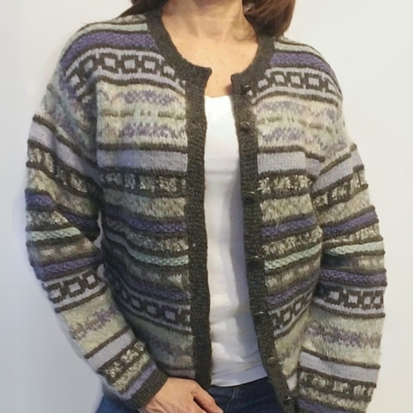 Northern Isles Wool Scottish Cardigan Sweater - Picture 16 of 16